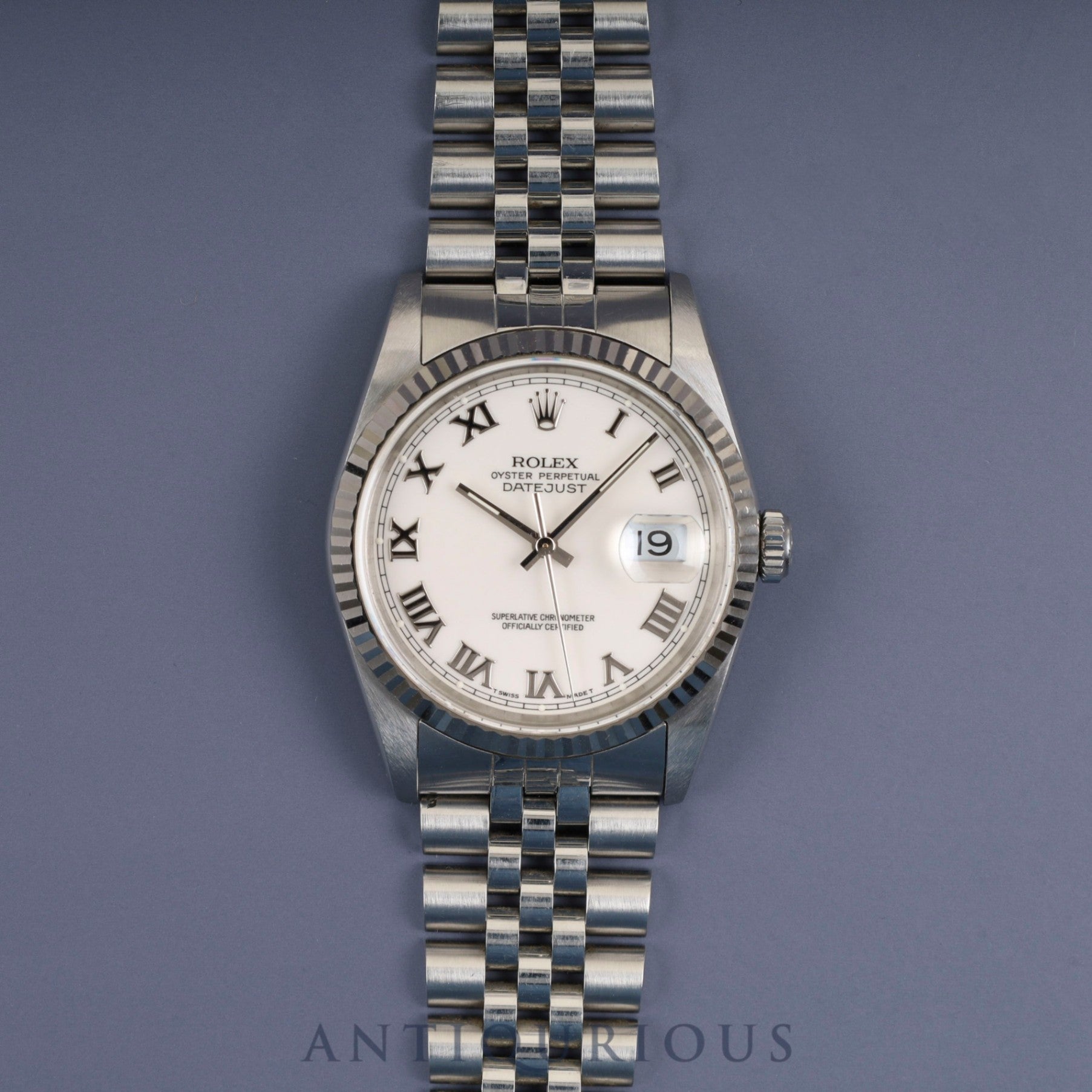 ロレックス デイトジャスト 36 16234 自動巻き Cal.3135 SS/WG SS ホワイト文字盤 X番（1991年）オーバーホール済み