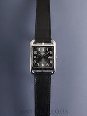 Hermes Cape Cod CC1.810 Quartz SS Leather Original Buckle (SS) Gray Arabic Dial Box Booklet Warranty Card (2009) Overhauled