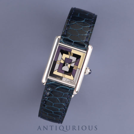 CARTIER MUST TANK SM Limited to 1000 pieces 1614 Quartz Cal.057 SV925 Genuine leather strap Genuine D buckle (SS) Art Deco Multi dial Overhauled