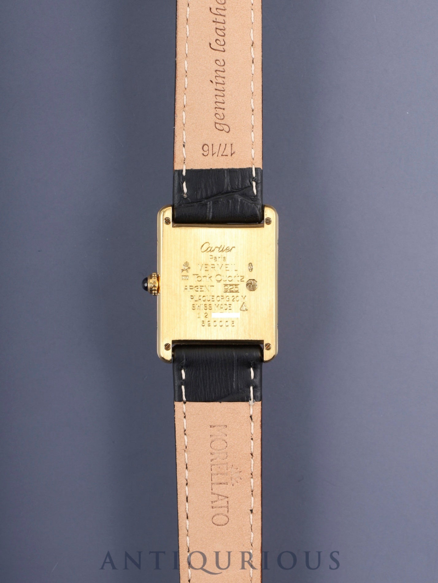 カルティエ マストタンク LM 590005 クォーツ SV925 革 純正尾錠（GP） ストレートローマン文字盤 オーバーホール済み 新品仕上げ済み