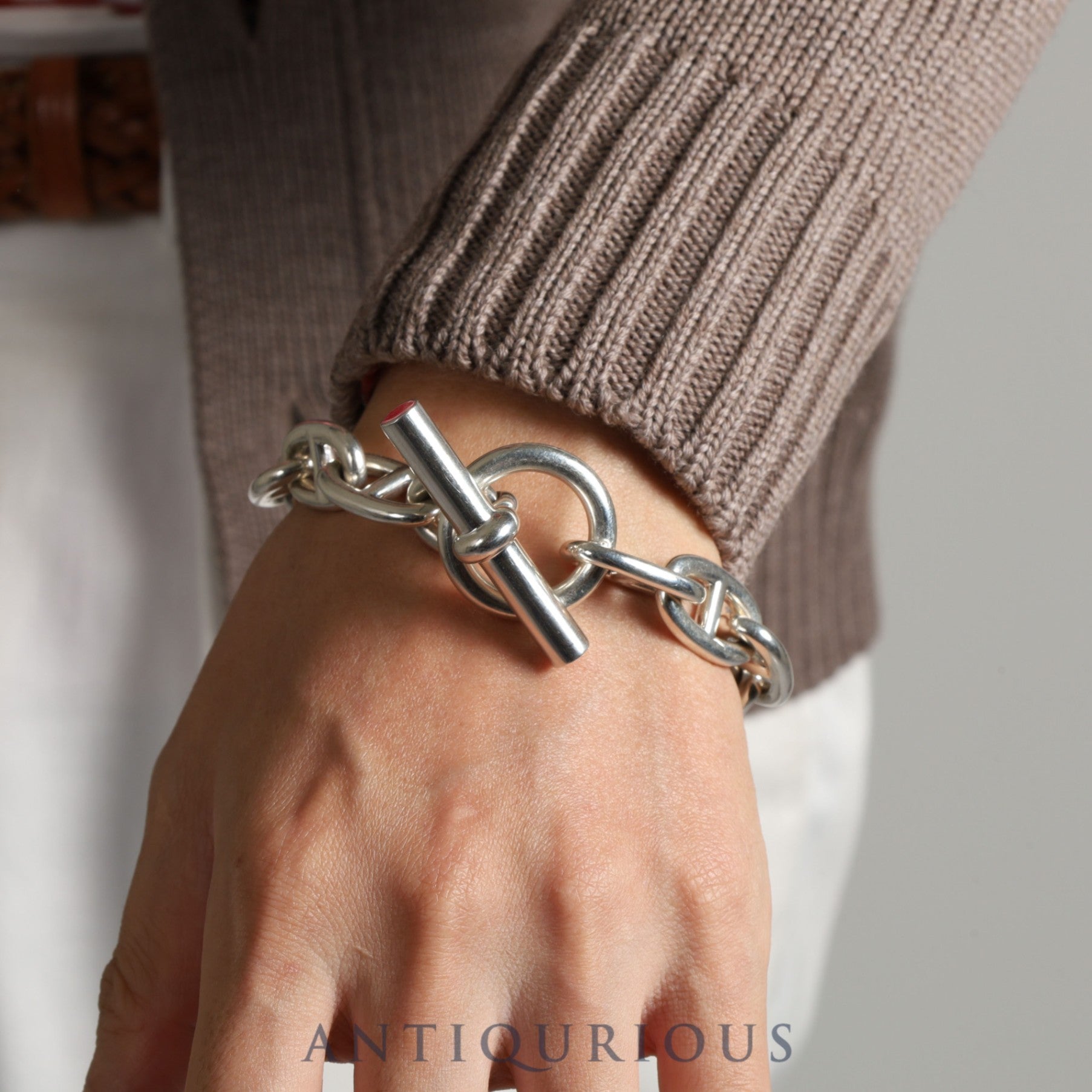 Hermes bracelet Chaine d'Ancre TGM SV925 12 links engraved