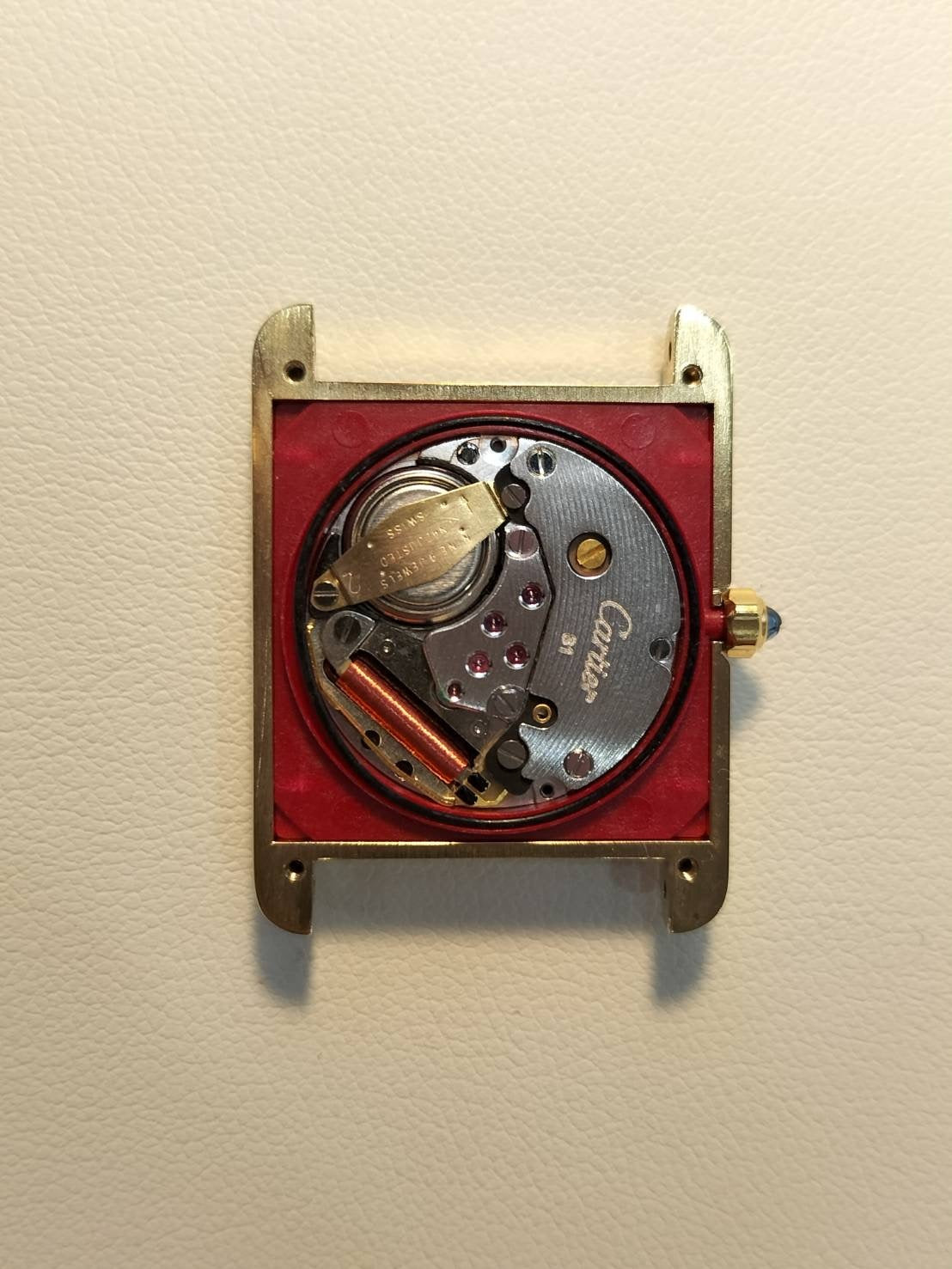 Cartier Must Tank LM 6 81006 Quartz Cal.81 SV925 Leather Original Pin Buckle (GP) Gray Dial with "Exploding" Roman Numerals (SWISS notation) Overhauled