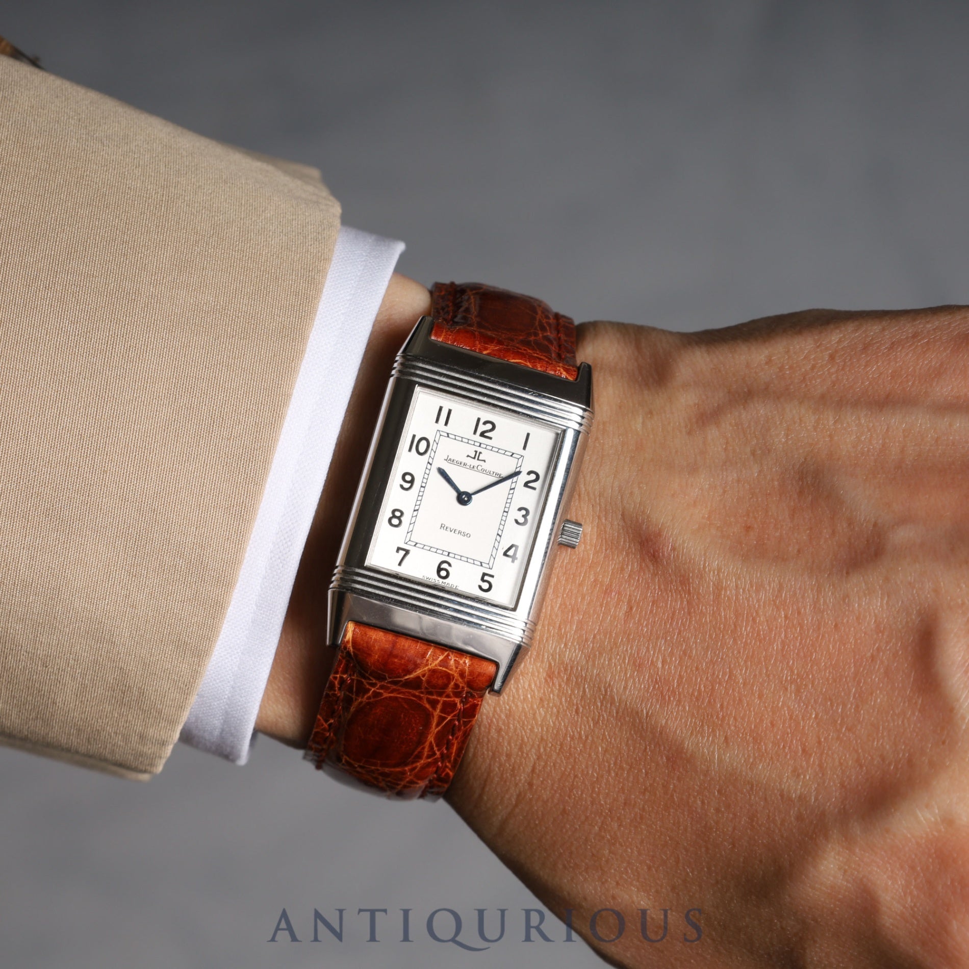 JAEGER LECOULTRE ジャガー・ルクルト REVERSO CLASSIC レベルソクラシック 250.8.86/Q2508420 手巻き Cal.846/1 SS 革 純正尾錠 シルバー文字盤 箱 保証書（1997年）