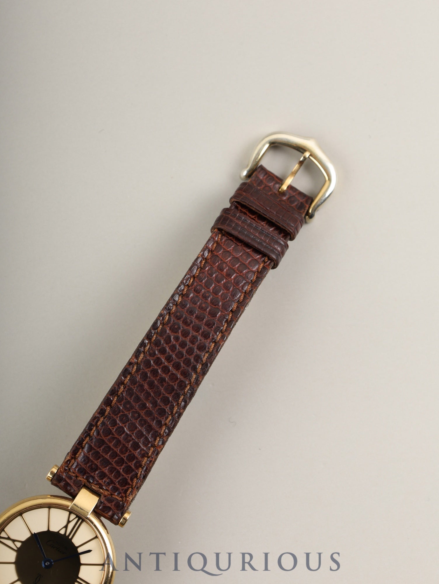 カルティエ マスト ヴァンドーム VLC SM クォーツ SV925 純正革ベルト 純正尾錠（GP） アイボリークロワゾネ文字盤 カルティエブティックにてコンプリートサービス済み