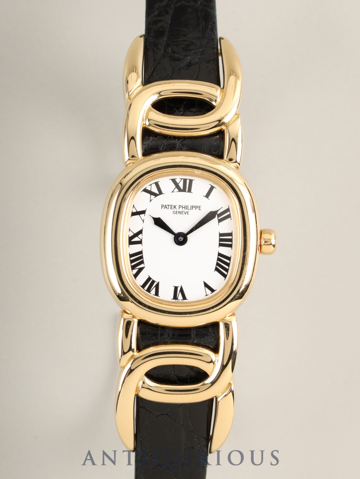 パテック・フィリップ ゴールデンエリプス 4830J クォーツ Cal.E15 750YG 純正レザーベルト 純正ピンバックル（750YG）ホワイトローマン オーバーホール済み