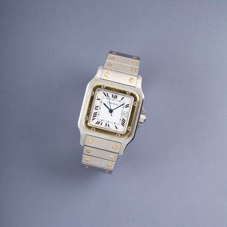 Cartier Santos Galbee LM 81036288/2961 Automatic Caliber 2671 Stainless Steel/Yellow Gold White Roman Dial Overhauled