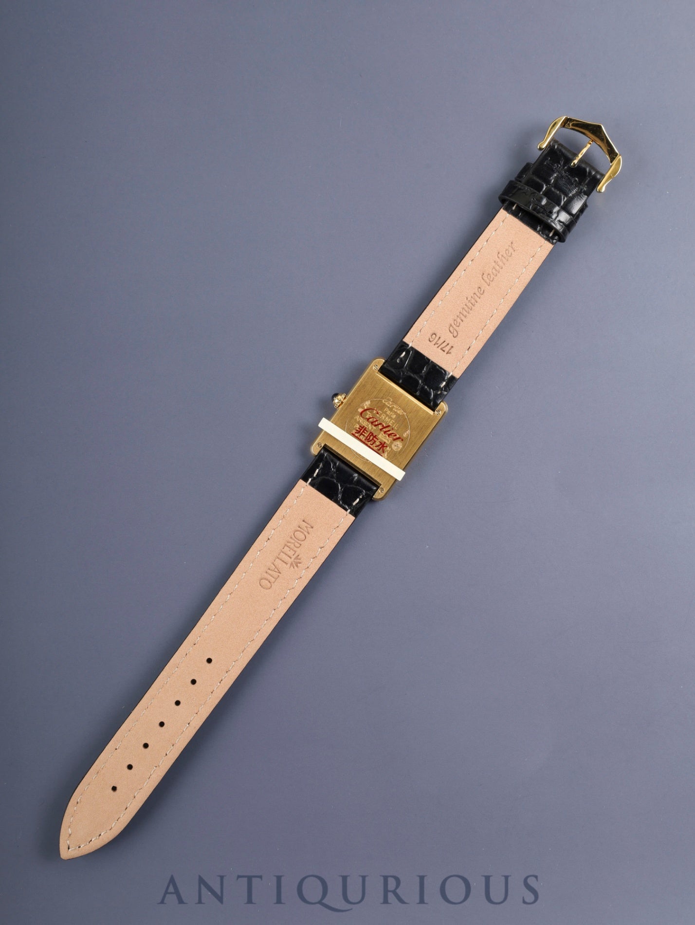 Cartier Must Tank LM 590005 Quartz SV925 Leather Original Pin Buckle (GP) Opaline Dial (SWISS MADE) Polished, Complete Service at Cartier Boutique