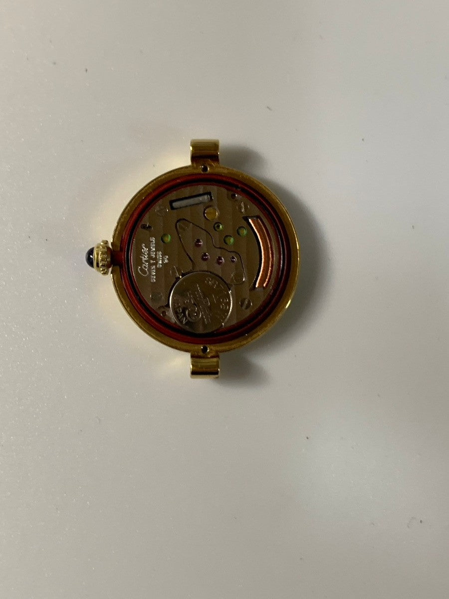 Cartier Must Vendôme VLC SM W1009854 / 1851 Quartz Caliber 90 SV925 Leather Strap with Genuine D-buckle (GP) Arabic Dial, Box, Warranty Card (1997) Overhauled