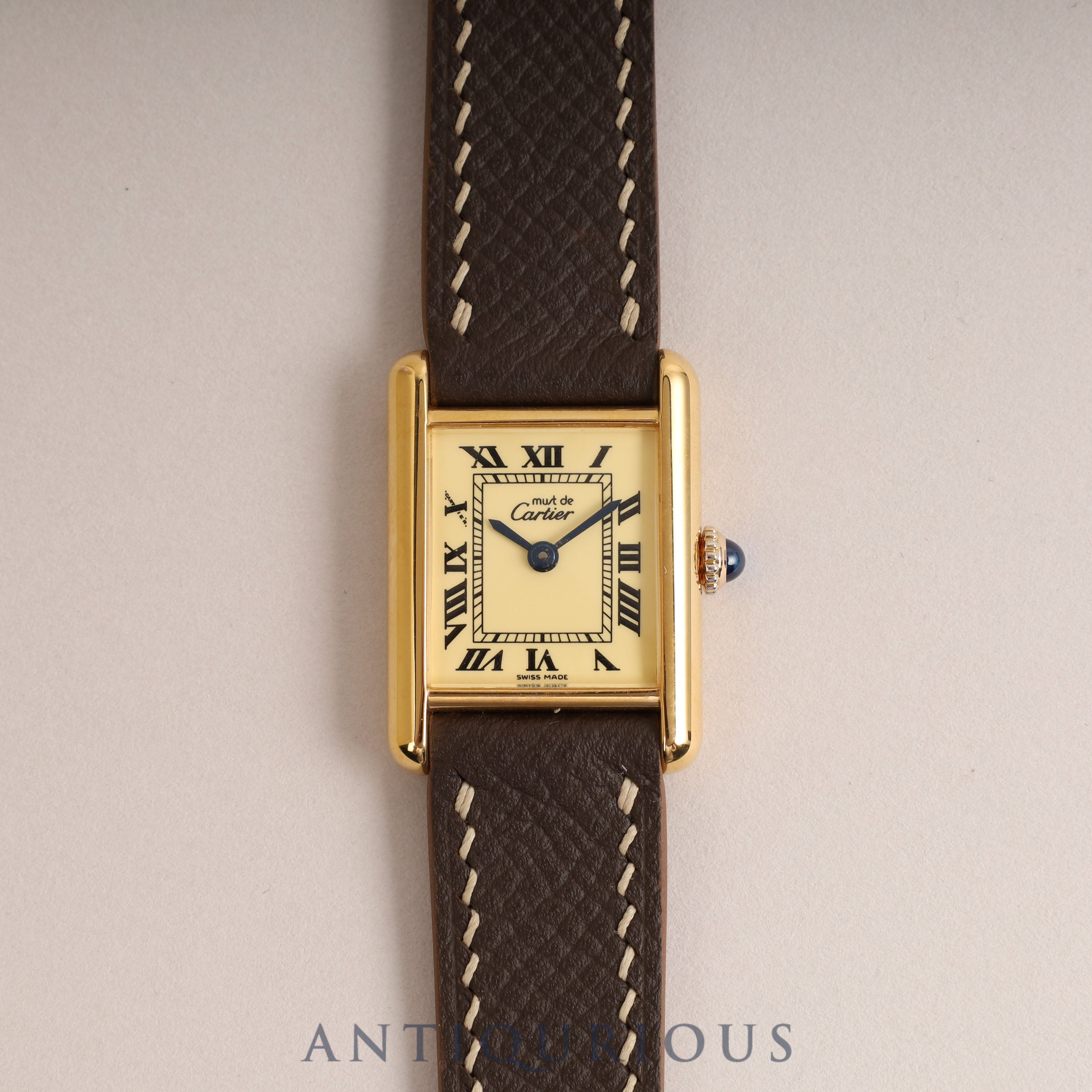 Cartier Must Tank SM Manual winding Ivory Roman dial Box included Complete service completed