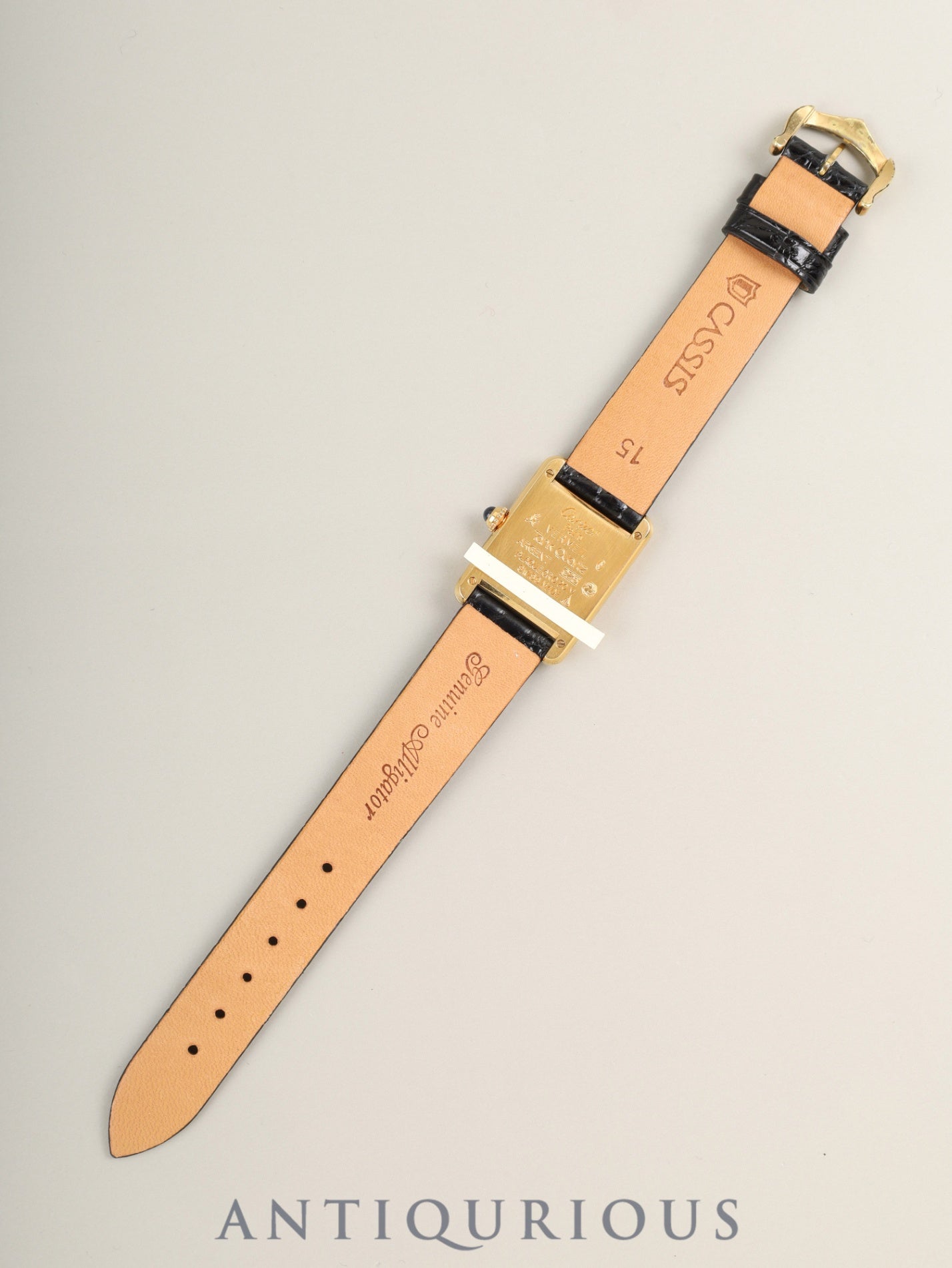 カルティエ マストタンク SM W1003153 / 5057001 クォーツ  SV925 革  純正ピンバックル（GP）アイボリーローマン文字盤（SWISS MADE表記）保証書（1990年） カルティエブティックにてコンプリートサービス（フルメンテナンス）済み