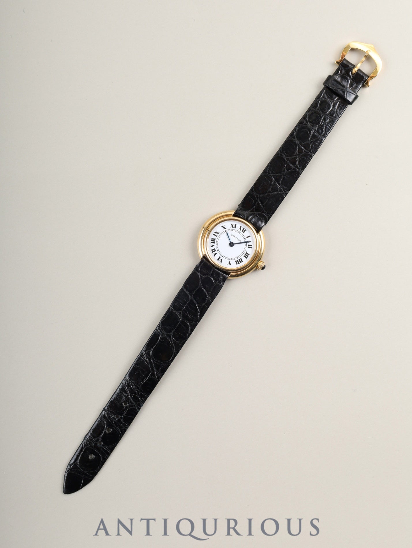 カルティエ ヴァンドーム エリプス VLC SM 6708 手巻き 750YG 純正革ベルト 純正尾錠（750YG） ホワイトローマン文字盤（PARIS表記） 保証書 オーバーホール済み