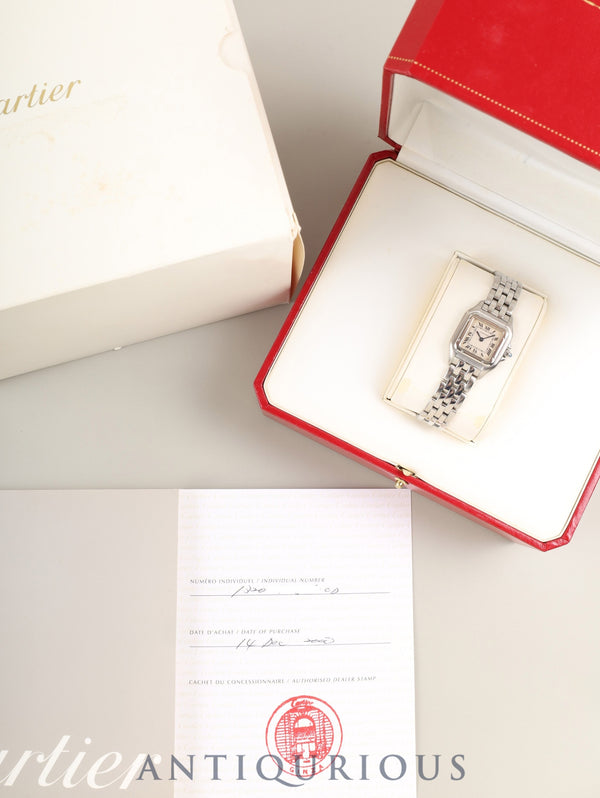 カルティエ パンテール SM W25033P5 / 1320 クォーツ  SS SS ホワイトローマン文字盤  箱 冊子 保証書（2000年）オーバーホール済み