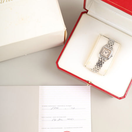 カルティエ パンテール SM W25033P5 / 1320 クォーツ  SS SS ホワイトローマン文字盤  箱 冊子 保証書（2000年）オーバーホール済み