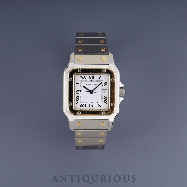 Cartier Santos Galbee LM 81036283 / 1553 Automatic, Stainless Steel/Yellow Gold, White Roman Dial, Fully Serviced at a Cartier Boutique