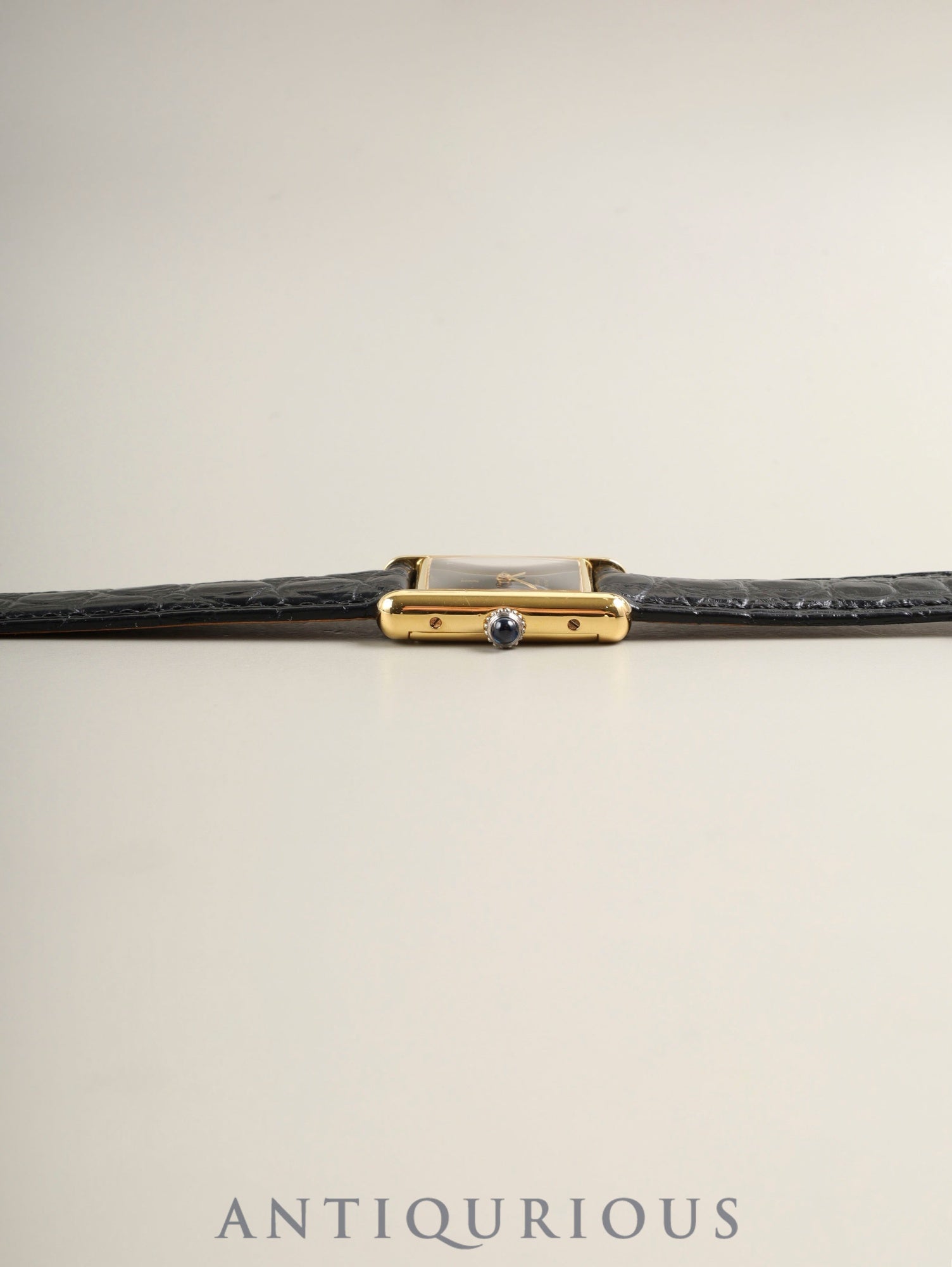 カルティエ マストタンク SM 3 手巻き Cal.78-1 SV925 革 純正ピンバックル（GP） オニキス文字盤（SWISS表記） 純正レザーベルト付き オーバーホール済み 新品仕上げ済み