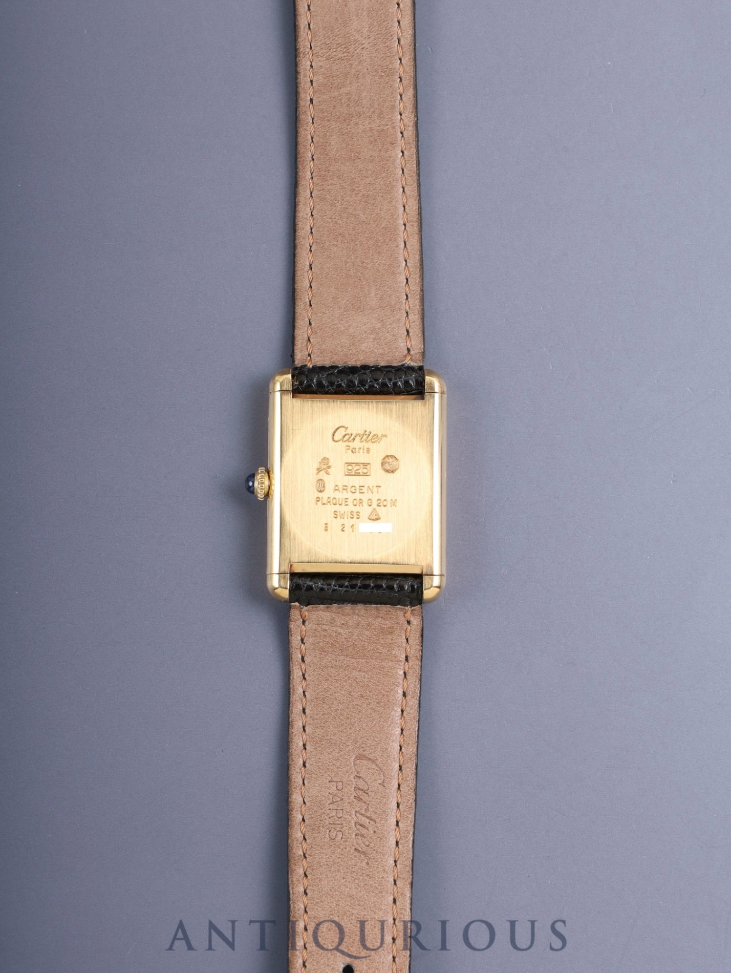 カルティエ マストタンク LM 手巻き Cal.78-1 SV925 純正革ベルト 純正ピンバックル（GP）オニキス文字盤（SWISS表記 ）オーバーホール済み