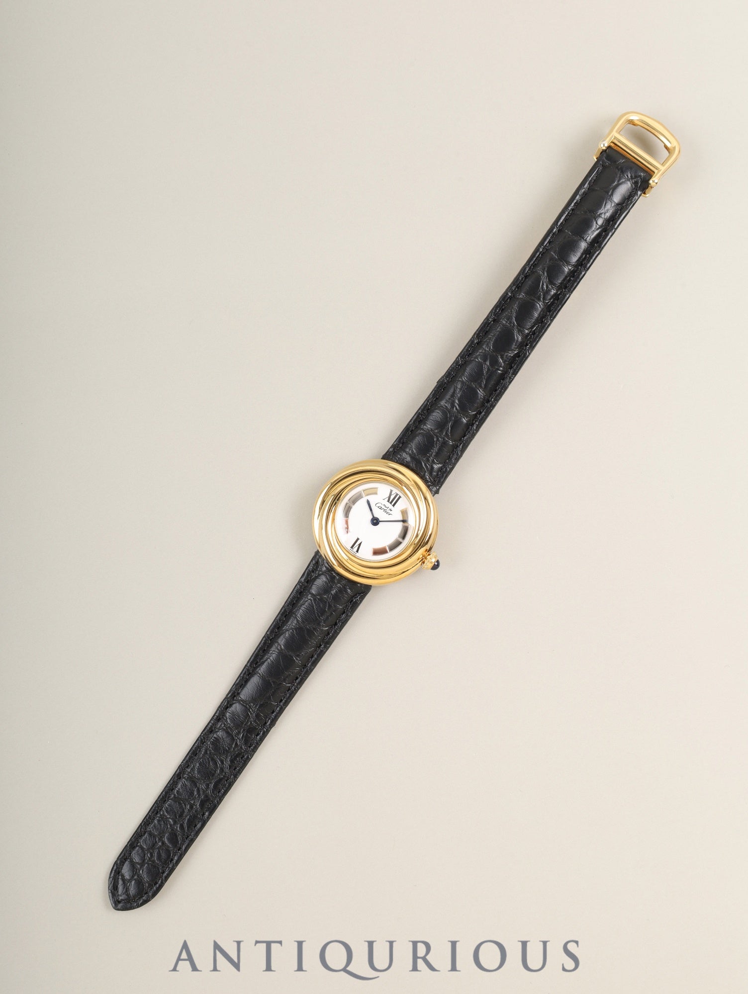 Cartier Must Trinity W1010644 / 2735 Quartz Cal.157.06 SV925 Leather Genuine D-buckle (GP) Side Trinity Dial Genuine Leather Strap Overhauled