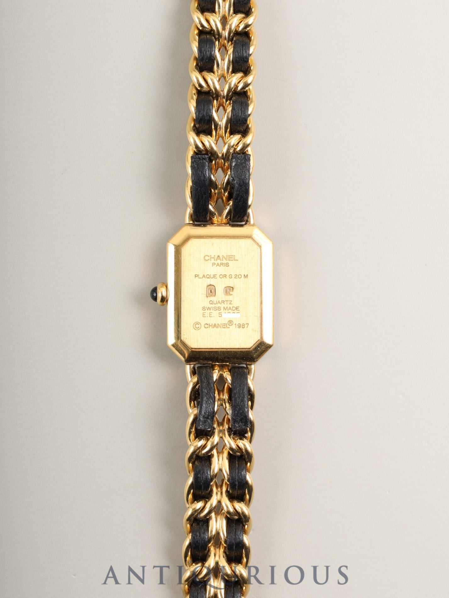 Chanel Premiere L H0001 Quartz Cal.976.001 GP GP/Leather Black Dial Overhauled