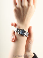 カルティエ タンクフランセーズ SM W51034Q3 / 2384 クォーツ Cal.057 SS SS ブルーシェル文字盤 オーバーホール済み