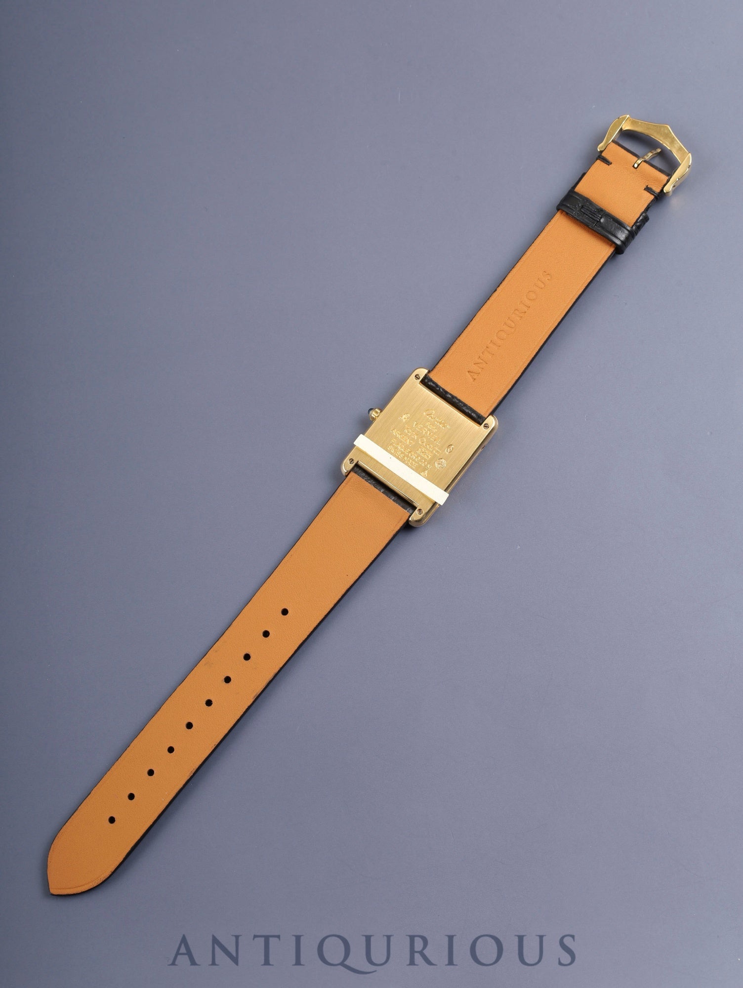 カルティエ マストタンク LM 6 81006 クォーツ Cal.81 SV925 革 純正ピンバックル（GP）グレー飛びローマン文字盤（SWISS表記 ）オーバーホール済み 新品仕上げ済み