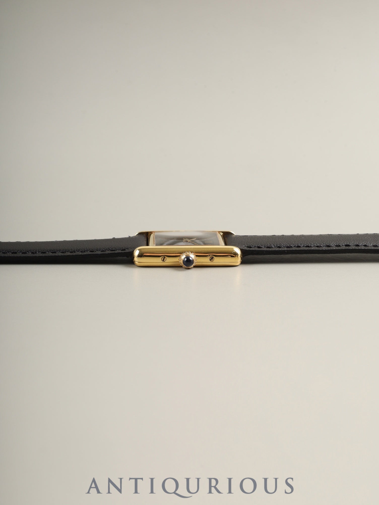 カルティエ マストタンク SM 5057001 クォーツ Cal.057 SV925 純正ピンバックル（GP）ブラック飛びローマン文字盤（SWISS表記）オーバーホール済み 新品仕上げ済み