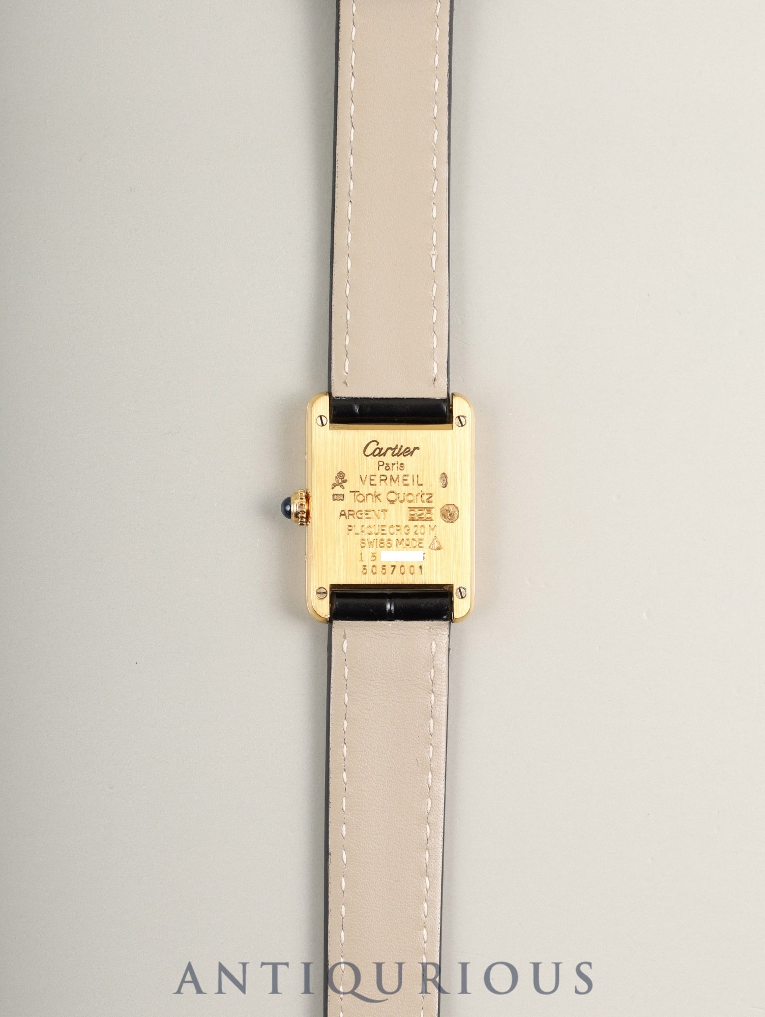 カルティエ マストタンク SM W1006354 / 5057001 クォーツ Cal.057 SV925 革 純正ピンバックル（GP）ストレートローマン文字盤（SWISS表記） オーバーホール済み