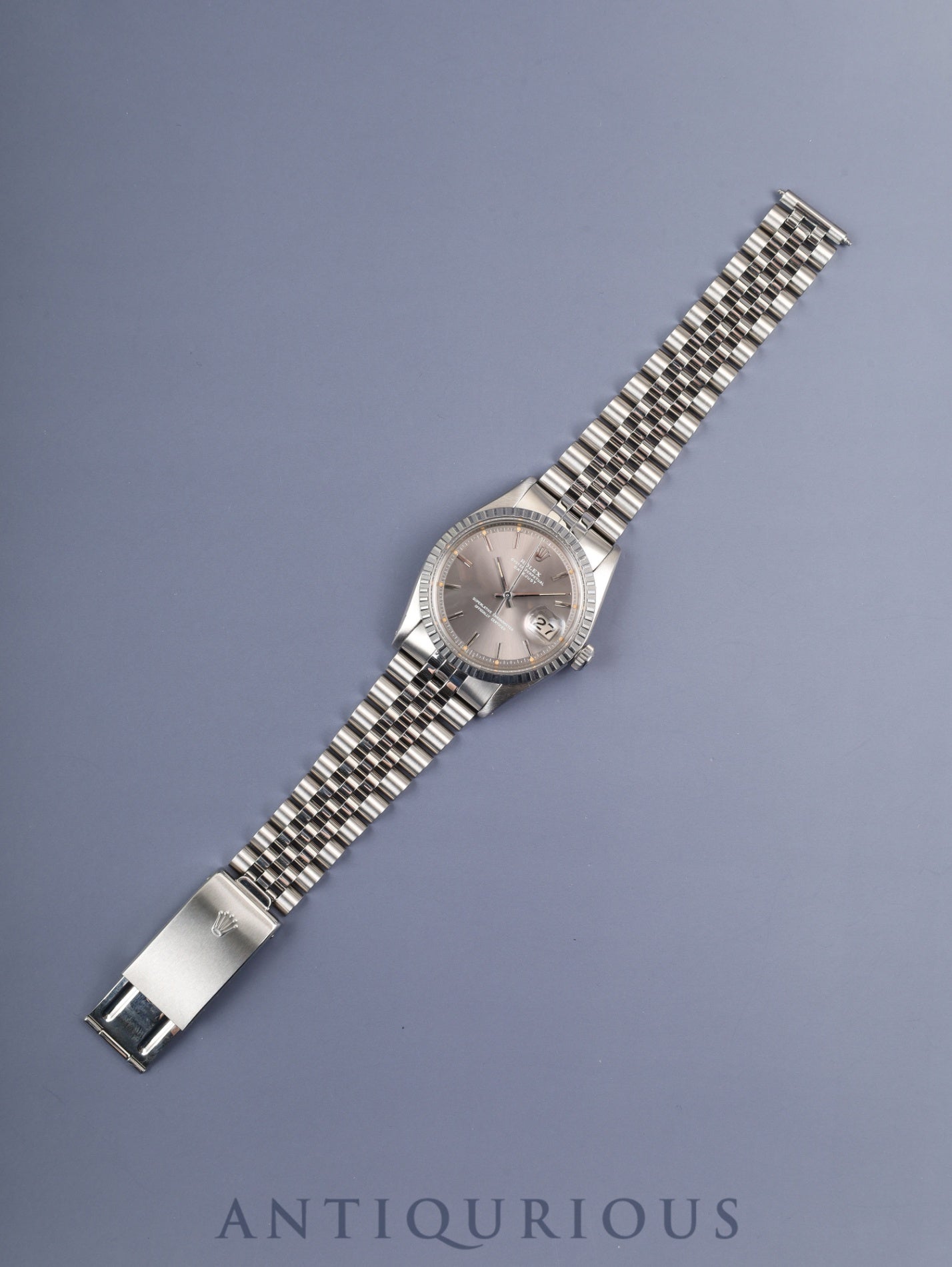 ロレックス デイトジャスト 1603 自動巻き Cal.1570 SS/SS SS グレー文字盤 3番（1972年）保証書 冊子 オーバーホール済み