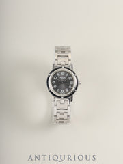 Hermès Clipper CL4.210 Quartz Stainless Steel Watch with Gray Dial, Warranty Card (1999) Overhauled