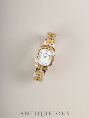 エルメス ラリー クォーツ Cal.976.001 SS/GP SS/GP ホワイト文字盤 オーバーホール済み