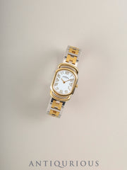 エルメス ラリー クォーツ Cal.976.001 SS/GP SS/GP ホワイト文字盤 オーバーホール済み