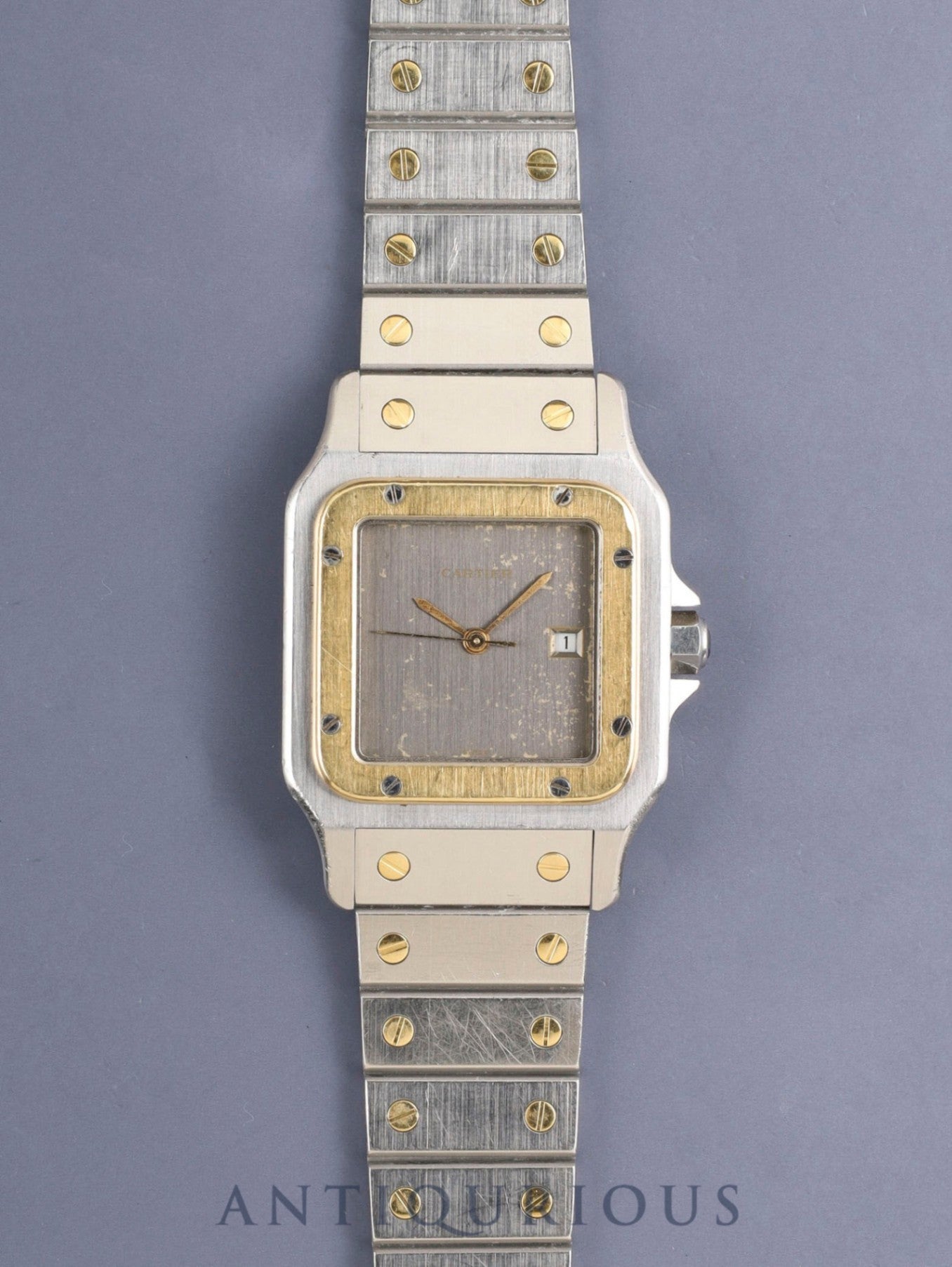 Cartier Santos Carrée LM 2961 Automatic Cal.2671 SS/YG SS/YG Ghost Gray Dial (SWISS marking) Overhauled