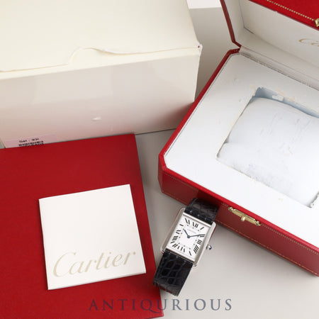 Cartier Tank Solo LM Quartz Cal.690 W5200003 / 3169 SS Genuine leather strap Genuine D buckle (SS) Silver dial Box Instruction manual