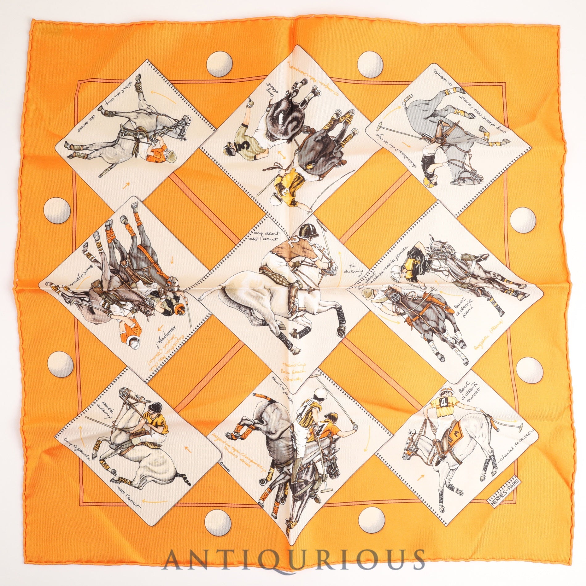 Hermes Scarf Carre 45 Polo World SILK 100%