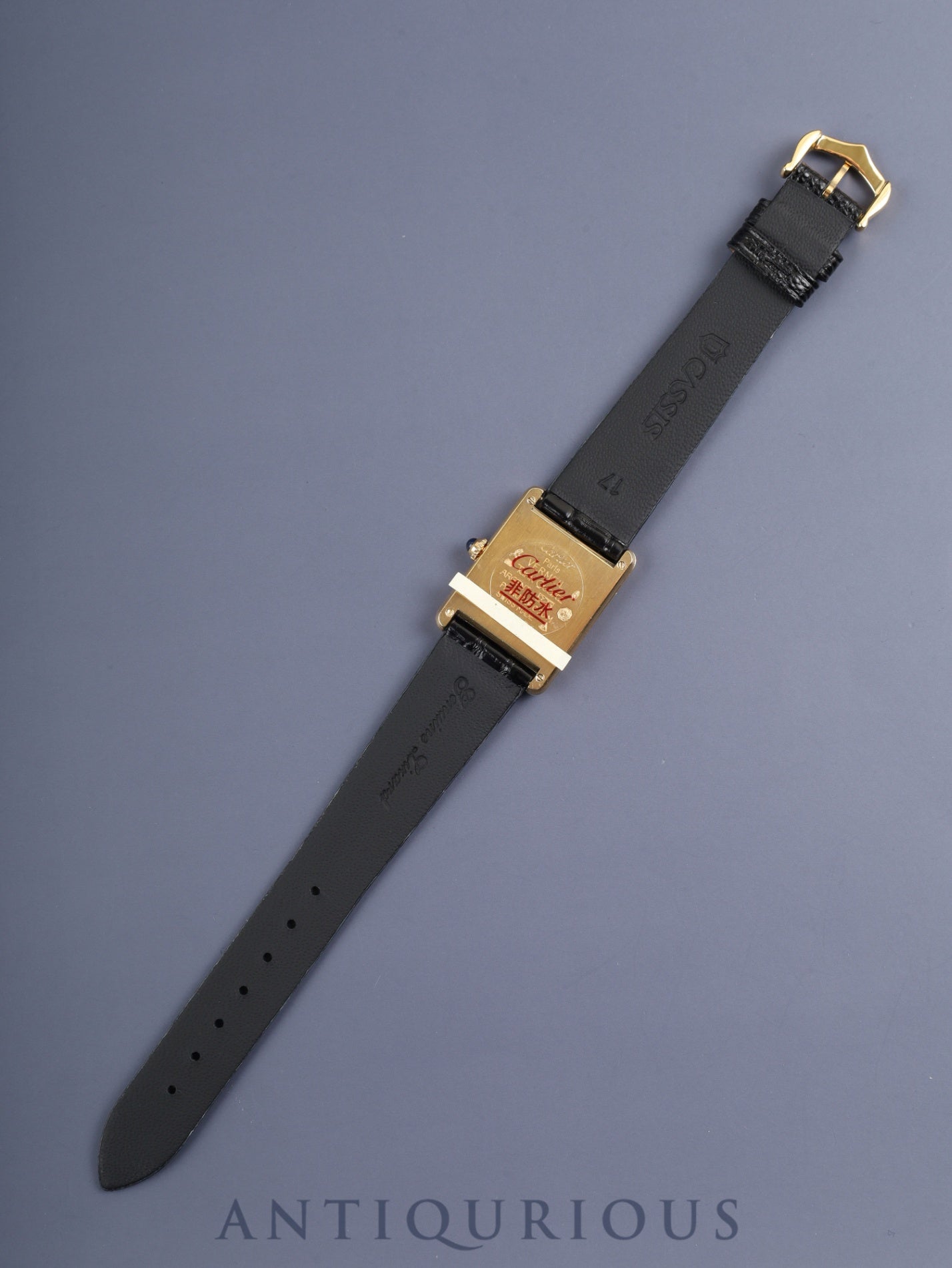 カルティエ マストタンク LM 590005 クォーツ Cal.- SV925 革 純正尾錠（GP） アイボリーローマン文字盤（SWISS MADE表記）カルティエブティックにてコンプリートサービス済み