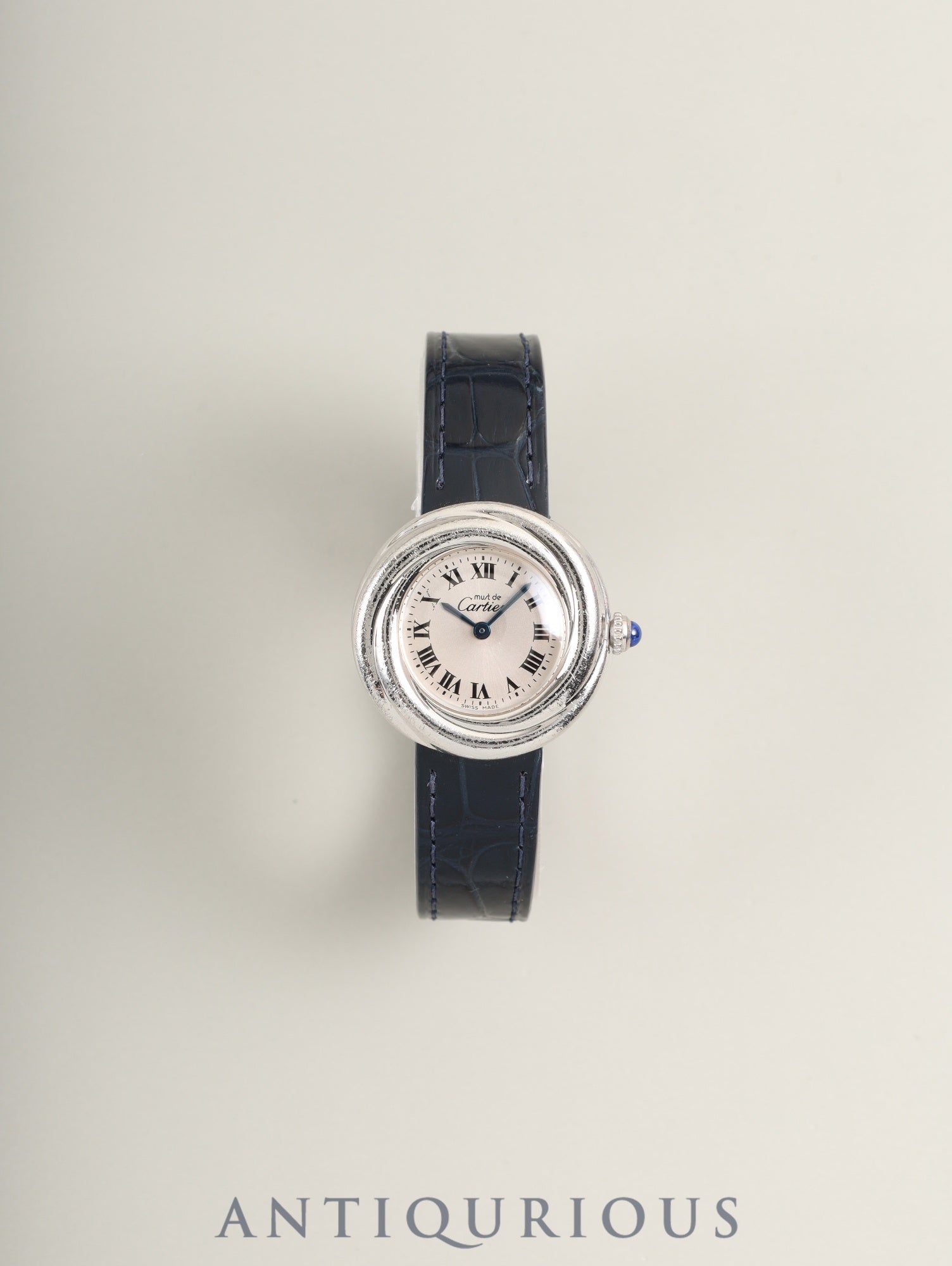 カルティエ マストトリニティ W1014945 / 2439 クォーツ Cal.157 SV925 純正革ベルト 純正Dバックル（SS） シルバーローマン文字盤 箱 冊子 オーバーホール済み