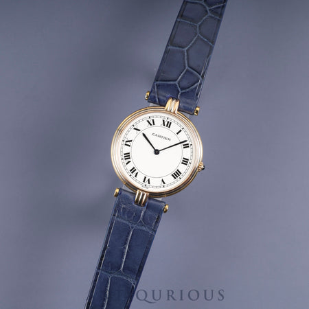 カルティエ ヴァンドーム VLC LM 881003 クォーツ Cal.81 18K 革 純正尾錠（GP）ホワイトローマン文字盤 オーバーホール済み