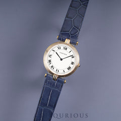 カルティエ ヴァンドーム VLC LM 881003 クォーツ Cal.81 18K 革 純正尾錠（GP）ホワイトローマン文字盤 オーバーホール済み