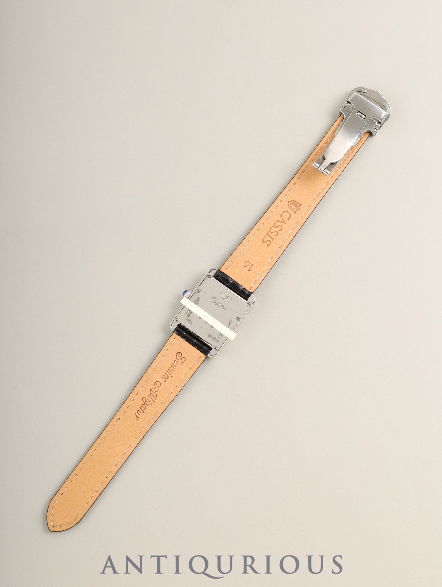 Cartier Must Tank MM W1017654 / 2416 Quartz Cal.057 SV925 Leather Genuine Deployant Buckle (GP) Orange Roman Dial (SWISS MADE / 2003 Christmas Limited Edition) Overhauled