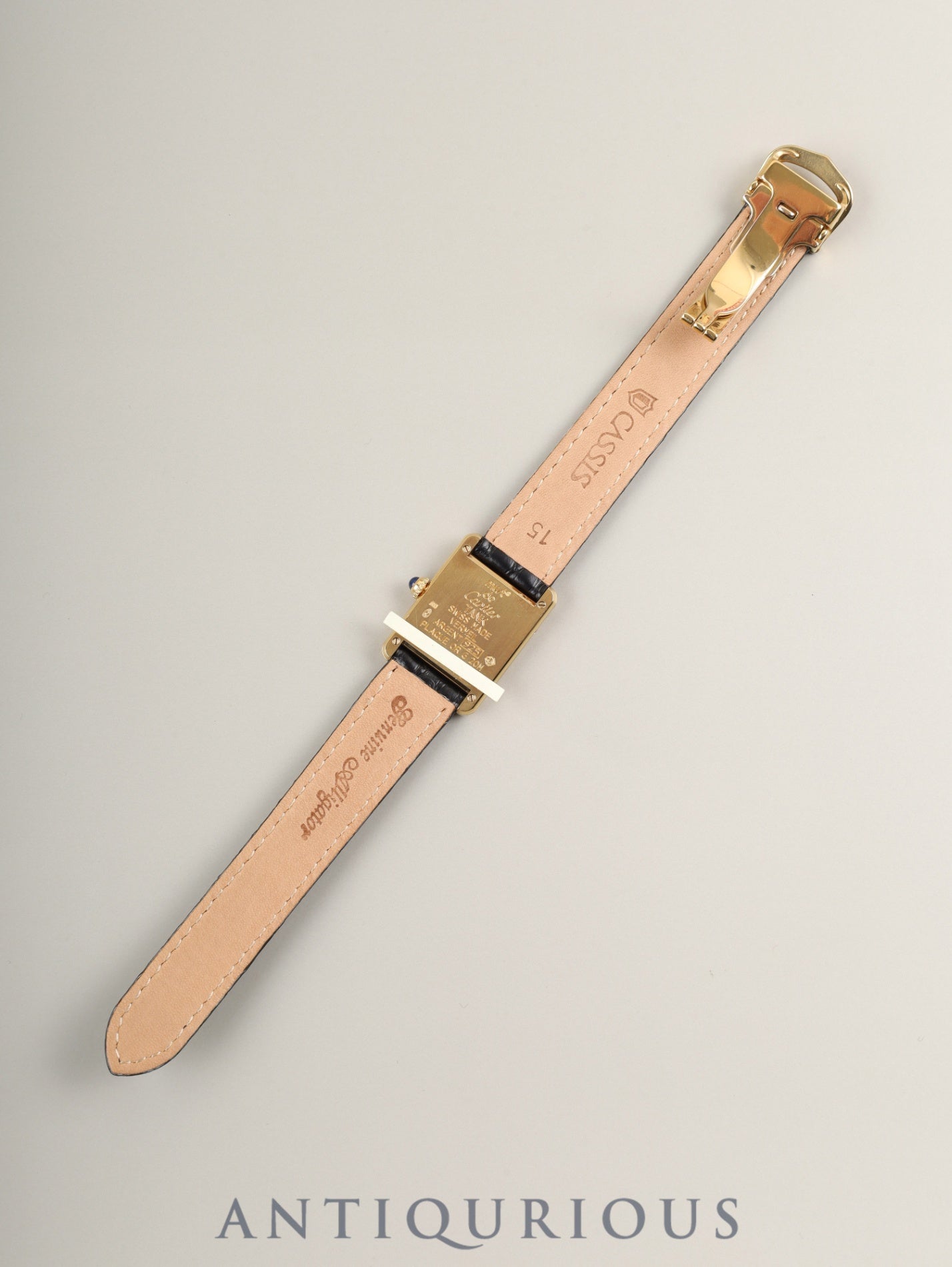 カルティエ マストタンク SM W1003154 / 1613 クォーツ Cal.057 SV925 革 純正Dバックル（GP） アイボリーローマン文字盤 箱 オーバーホール済み