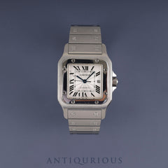 Cartier Santos Galbee LM 2319 Automatic Caliber - Stainless Steel Silver Guilloche Dial 29 x 40mm Box Booklet Overhauled