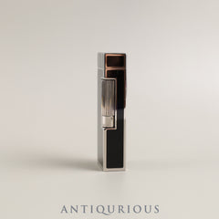 Dunhill Lighter Black Lacquer Embossed Stripes Adjusted and Checked