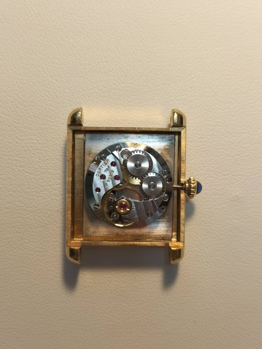 カルティエ マストタンク LM 6 手巻き Cal.78-1 SV925 革 純正ピンバックル（GP）オニキス文字盤（SWISS 表記）  保証書（1982年） オーバーホール済み
