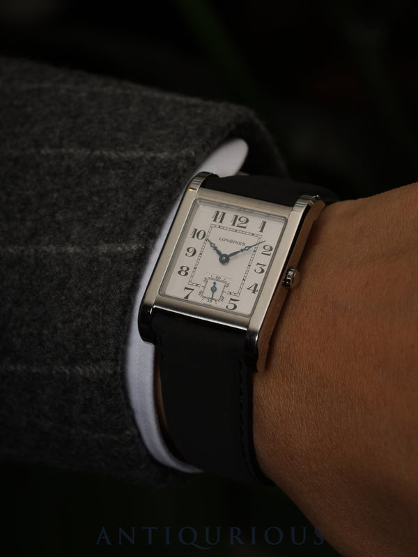 Longines DolceVita L5.673.4 Quartz Caliber 980.163 Stainless Steel Leather Strap with Genuine Stainless Steel Buckle, White Arabic Dial, Overhauled