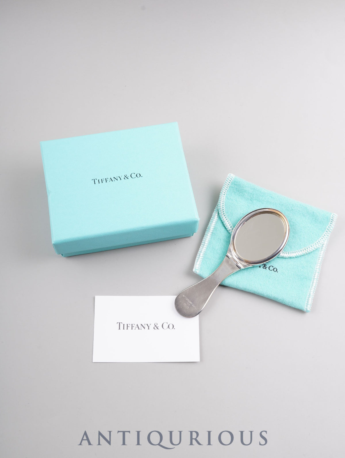Tiffany Compact Mirror, Sterling Silver, Box, Dust Bag, Card