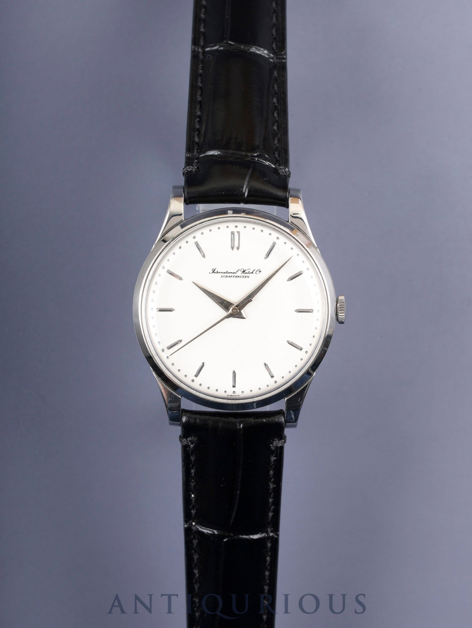 アイダブリュシー オールドインター 自動巻き Cal.C.853 SS 革 社外尾錠（SS）シルバー文字盤 オーバーホール済み