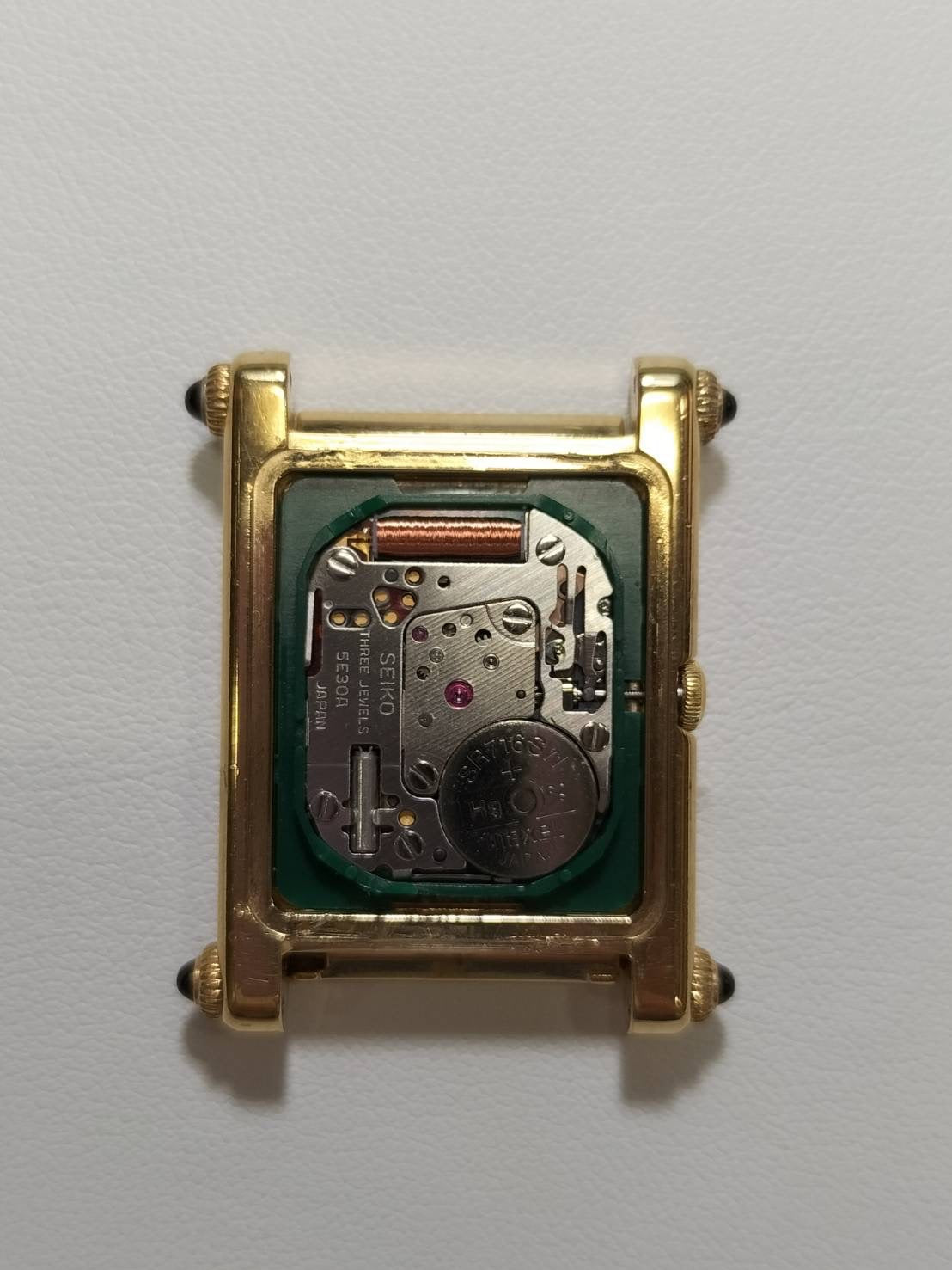 セイコー アスタリスク 渡辺雪三郎モデル 5E30-5A30 クォーツ Cal.5E30A SS（GP）革 純正バックル（GP）アイボリーローマン文字盤 オーバーホール済み