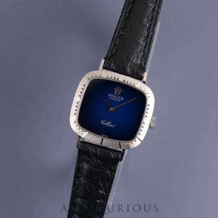 Rolex Cellini 4084 Manual winding 750 Leather Genuine buckle (SS) Blue gradient dial No. 43 (1975) Overhauled