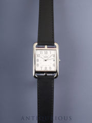 Hermès Cape Cod W055346WW00 / CC1.810 Quartz Movement, Stainless Steel Leather, Genuine Buckle (SS), Silver Arabic Dial, Box, Booklet, Warranty (2022), Genuine Leather Strap (U Stamp: 2022), Overhauled