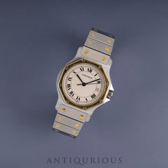 Cartier Santos Octagon LM W2001583 / 187902 Quartz Cal.687 SS/YG SS/YG Ivory Roman Dial Overhauled