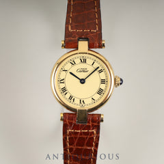 カルティエ マスト ヴァンドーム VLC SM 590004 クォーツ Cal.90.09 SV925 純正革ベルト 純正尾錠（GP）アイボリーローマン文字盤 オーバーホール済み